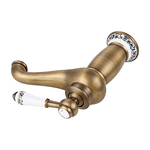 Mixer Tap Retro Faucet Kitchen Faucet Retro Brass Single Lever & Ceramic Sink Faucet With Water Inlet For Bathtub Bathroom Water-tap European Style (Brass)