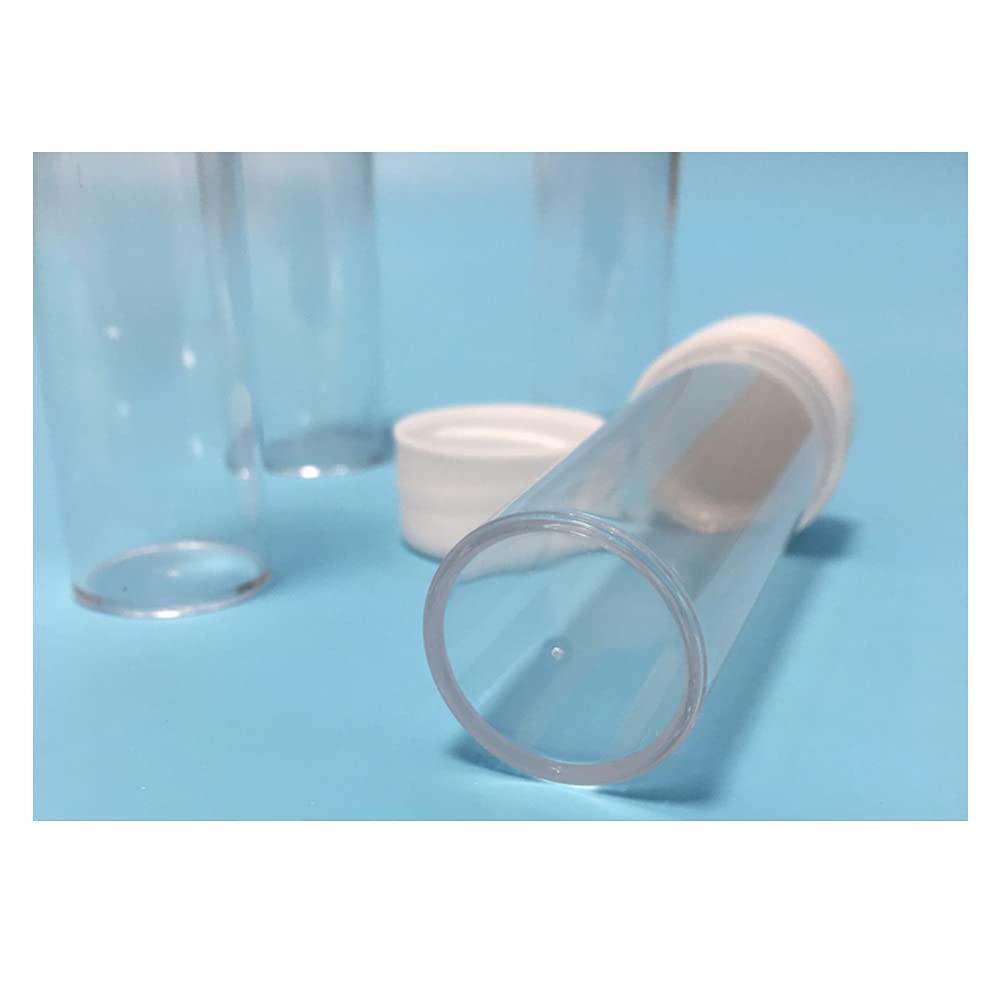 12PCS 25ml Plastic Sample Bottles Tubes Vials Mini Clear Storage Container Case with Screw Cap Small Test Tubes