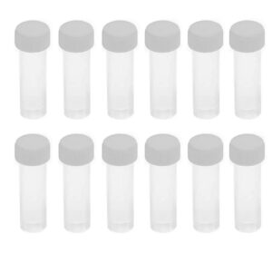 12pcs 25ml plastic sample bottles tubes vials mini clear storage container case with screw cap small test tubes