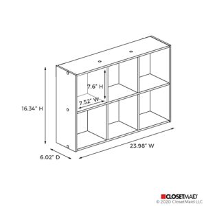 ClosetMaid Mini 6-Cube Desktop Storage Wall Mount Organizer, Weathered Teak