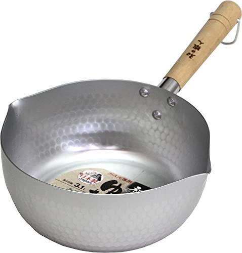 Taniguchi Metal Snow Flat Pot for Gas Fire Only 8.7 inches (22 cm), 1.1 gal (3.1 L), Made in Japan, Lightweight, Simmered Miso Soup, Japanese Artisans