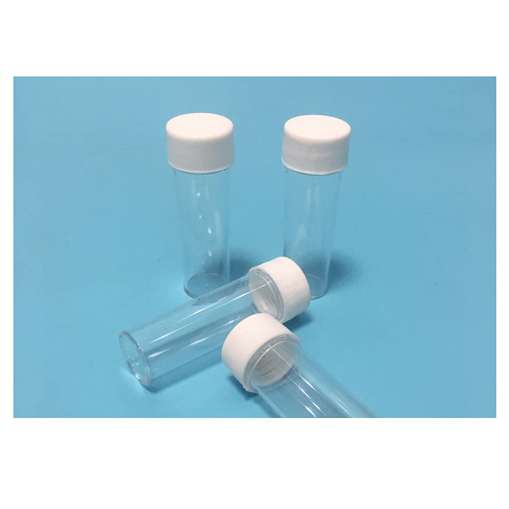 12PCS 25ml Plastic Sample Bottles Tubes Vials Mini Clear Storage Container Case with Screw Cap Small Test Tubes