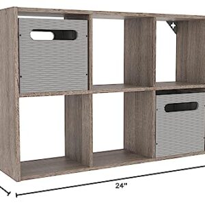 ClosetMaid Mini 6-Cube Desktop Storage Wall Mount Organizer, Weathered Teak