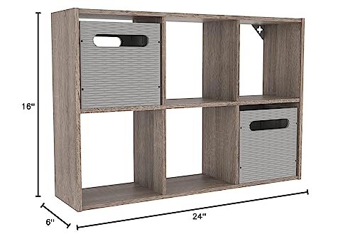 ClosetMaid Mini 6-Cube Desktop Storage Wall Mount Organizer, Weathered Teak