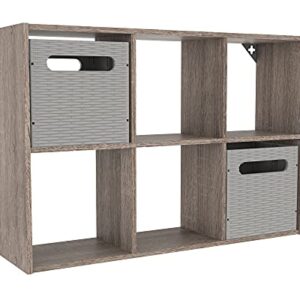 ClosetMaid Mini 6-Cube Desktop Storage Wall Mount Organizer, Weathered Teak