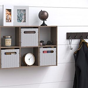 ClosetMaid Mini 6-Cube Desktop Storage Wall Mount Organizer, Weathered Teak