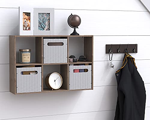 ClosetMaid Mini 6-Cube Desktop Storage Wall Mount Organizer, Weathered Teak