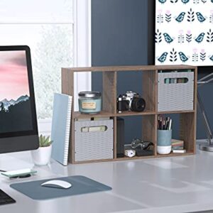 ClosetMaid Mini 6-Cube Desktop Storage Wall Mount Organizer, Weathered Teak