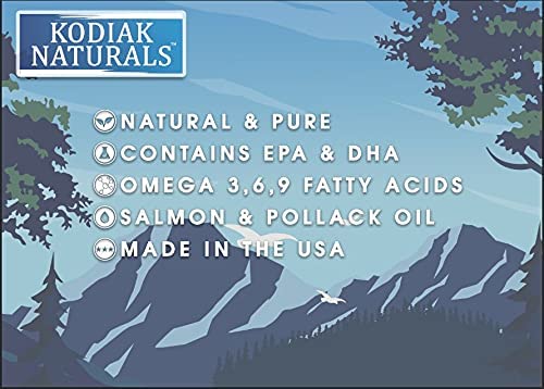 Kodiak Naturals 18oz Wild Alaskan Salmon Oil Formula for Dogs & Cats, a Balanced Blend of Pure Fish Oils with EPA and DHA from Wild-Caught Fish. Support for Skin & Coat, Joints, and Immune Health.