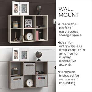 ClosetMaid Mini 6-Cube Desktop Storage Wall Mount Organizer, Weathered Teak