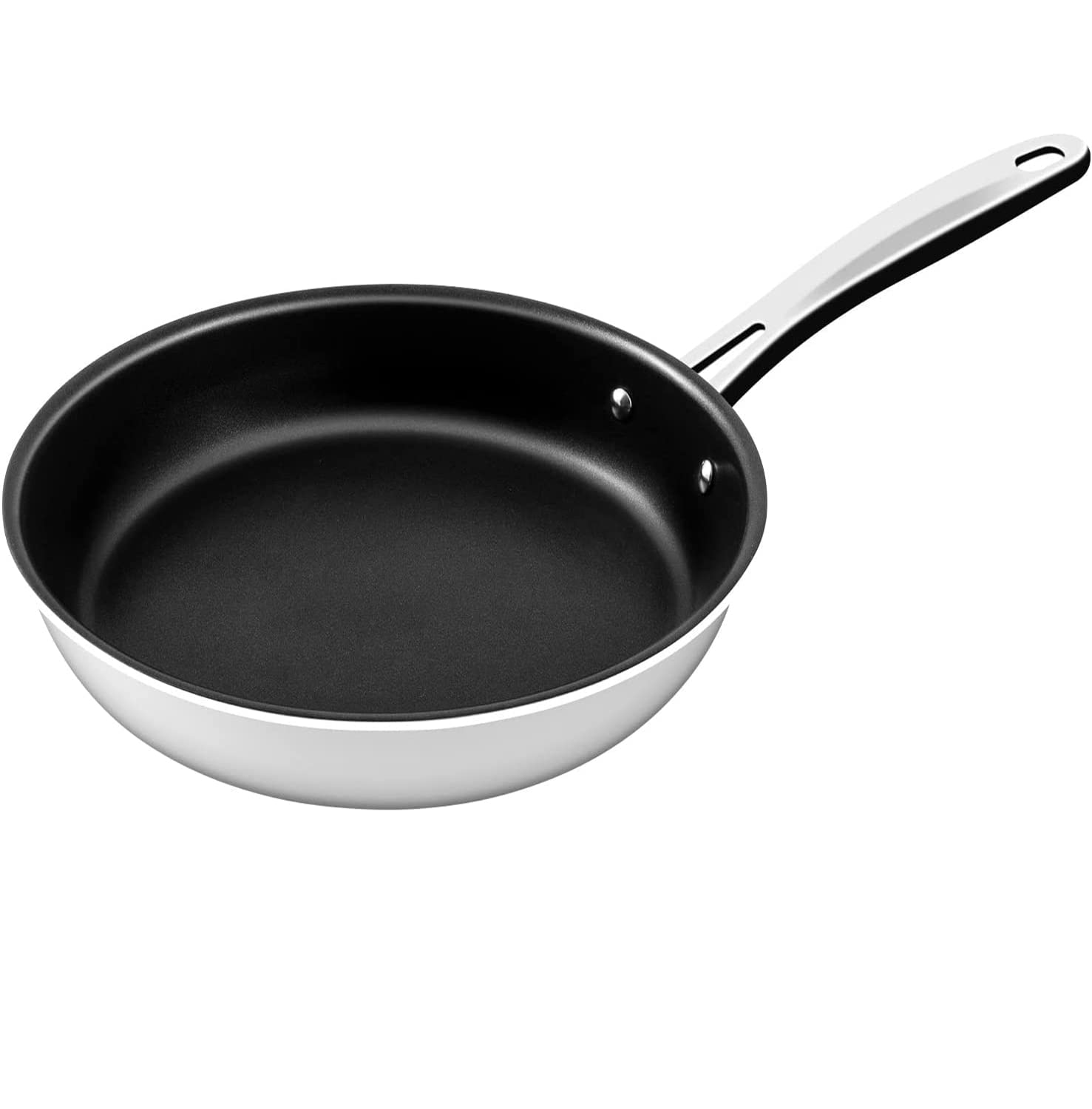 Nuwave Designs-Non-Stick Fry Pan, Even-Heating Technology,Premium 18/10 Stainless Steel,Tri-Ply & Heavy-Duty Construction，