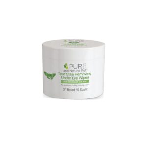 pure and natural pet tear stain removing under eye wipes 50 ct.