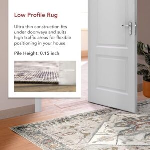 nuLOOM Mali Machine Washable Traditional Medallion Ultra Thin Area Rug, 8' x 10', Ivory