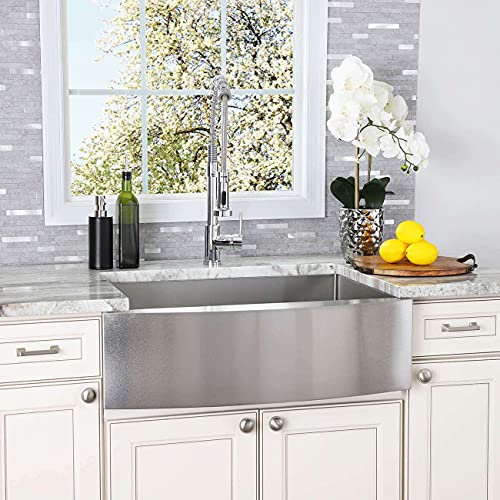 Vintage Tub & Bath Stainless Steel 30 Inch Single Bowl Apron Front Farmhouse Kitchen Sink