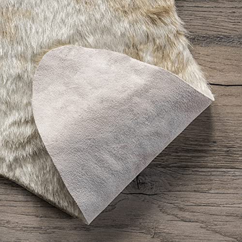 nuLOOM Marcia Machine Washable Faux Cowhide Area Rug, Shaped 5x7, Off-White