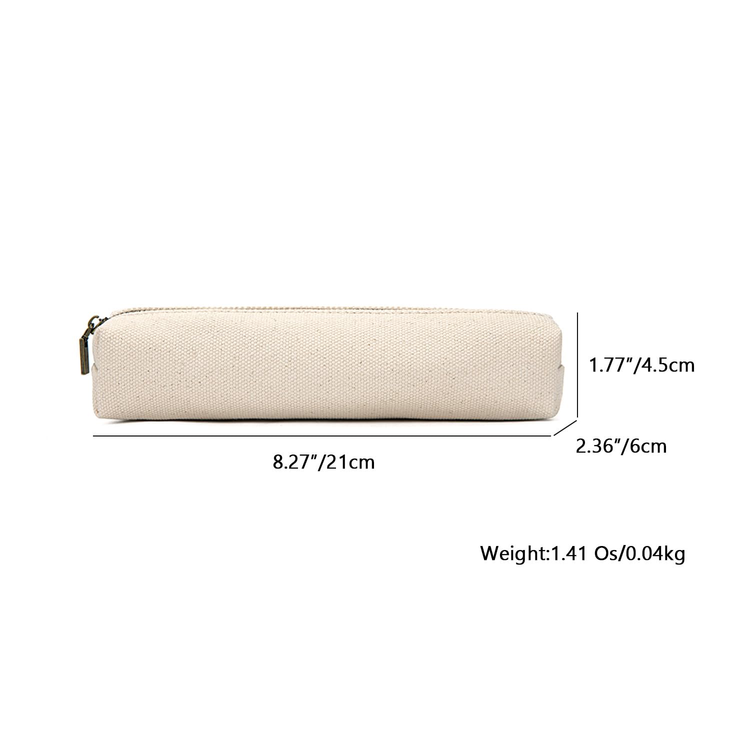 【YONBEN】Canvas pencil case cartuchera multifuncional kawaii multifunctional zippered canvas pencil case (Beige, S)