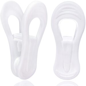 tofiigrem white hanger clips 50 pack, multi-purpose plastic hangers clips perfect for plastic clothes hangers, clothes pins finger clip for skirt pants hangers