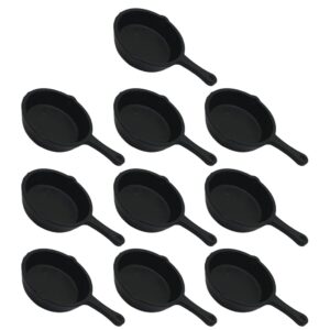 artibetter 10pcs miniature skillet mini cast iron skillet small frying pan set for baked cookie brownie dollhouse kitchen accessories