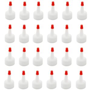 yyangz 24pcs dispensing caps, replacement caps tip caps plastic bottle caps yorker dispensing cap red pointed mouth bottle cap for plastic squeeze bottles glue bottles