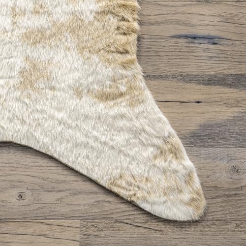 nuLOOM Marcia Machine Washable Faux Cowhide Area Rug, Shaped 5x7, Off-White