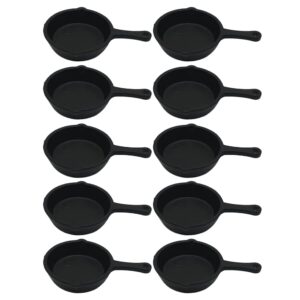 ARTIBETTER 10pcs Miniature Skillet Mini Cast Iron Skillet Small Frying Pan Set for Baked Cookie Brownie Dollhouse Kitchen Accessories