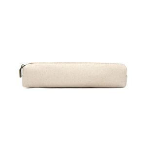 【YONBEN】Canvas pencil case cartuchera multifuncional kawaii multifunctional zippered canvas pencil case (Beige, S)