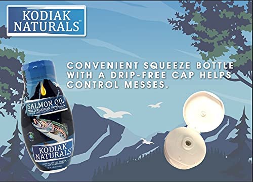 Kodiak Naturals 18oz Wild Alaskan Salmon Oil Formula for Dogs & Cats, a Balanced Blend of Pure Fish Oils with EPA and DHA from Wild-Caught Fish. Support for Skin & Coat, Joints, and Immune Health.