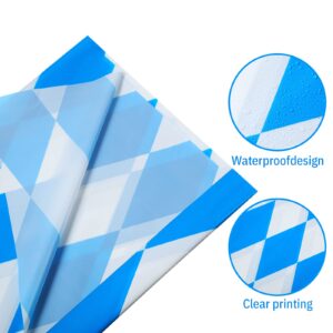 Boao 3 Pieces 51 x 71 Inch Oktoberfest Bavarian Flag Check Table Cover Plastic Rectangle Picnic Tablecloth for Octoberfest Outdoor Party Decor Christmas Party Favors