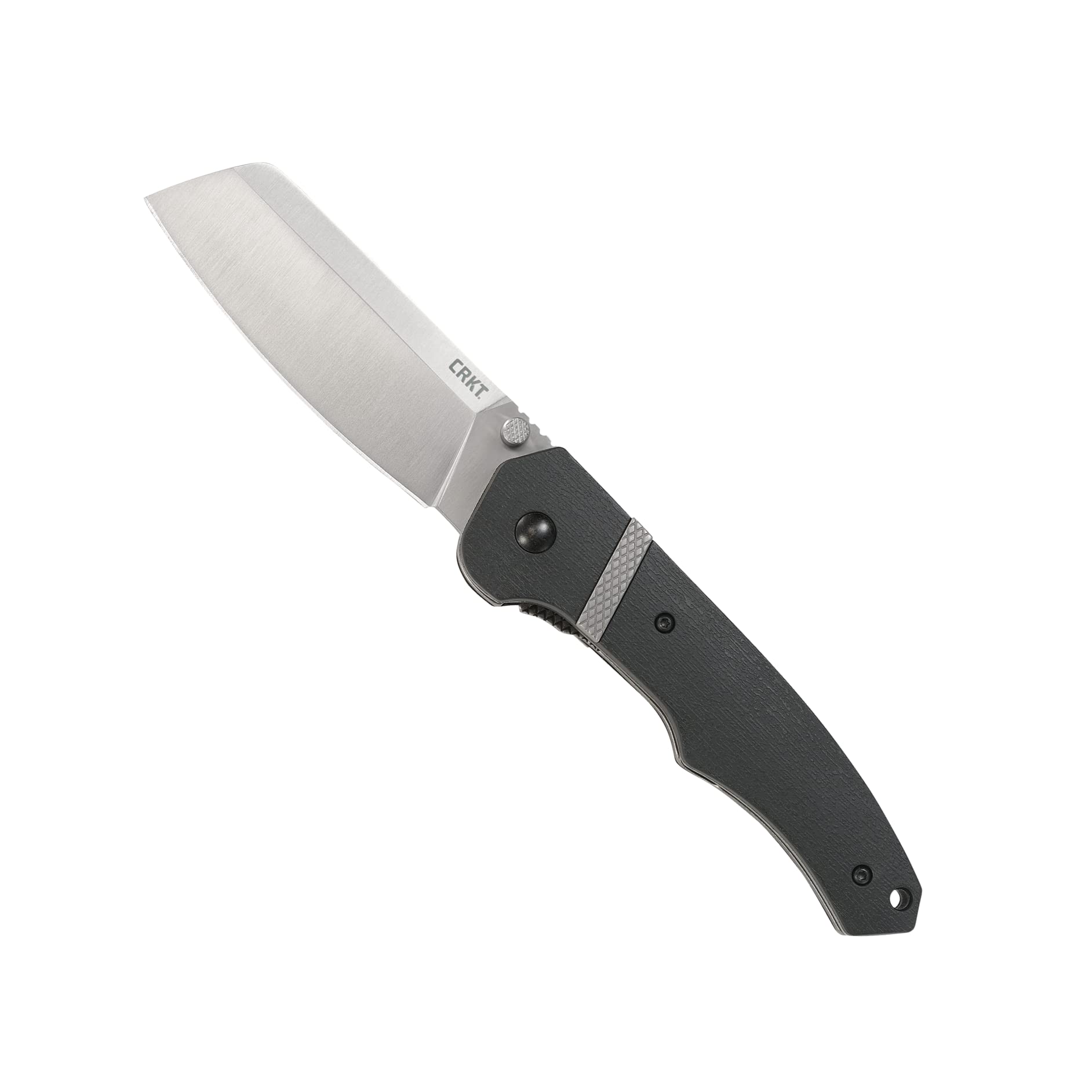 CRKT Ripsnort II EDC Folding Pocket Knife: Everyday Carry, Heavy Cleaver Style Blade, Thumb Stud Open, Liner Lock, Nylon Handle with Stainless Inlay, Deep Carry Pocket Clip 7270