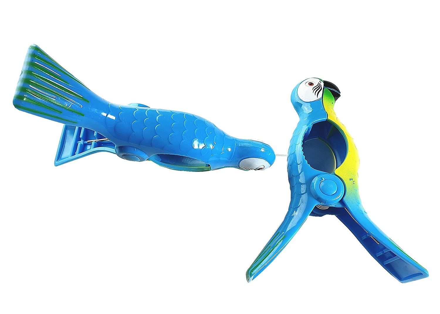 C&H Solutions Blue Parrot Flip Style Beach Towel Clips Jumbo Size for Beach Chair, Cruise Beach Patio, Pool Accessories for Chairs, Household Clip, Baby Stroller