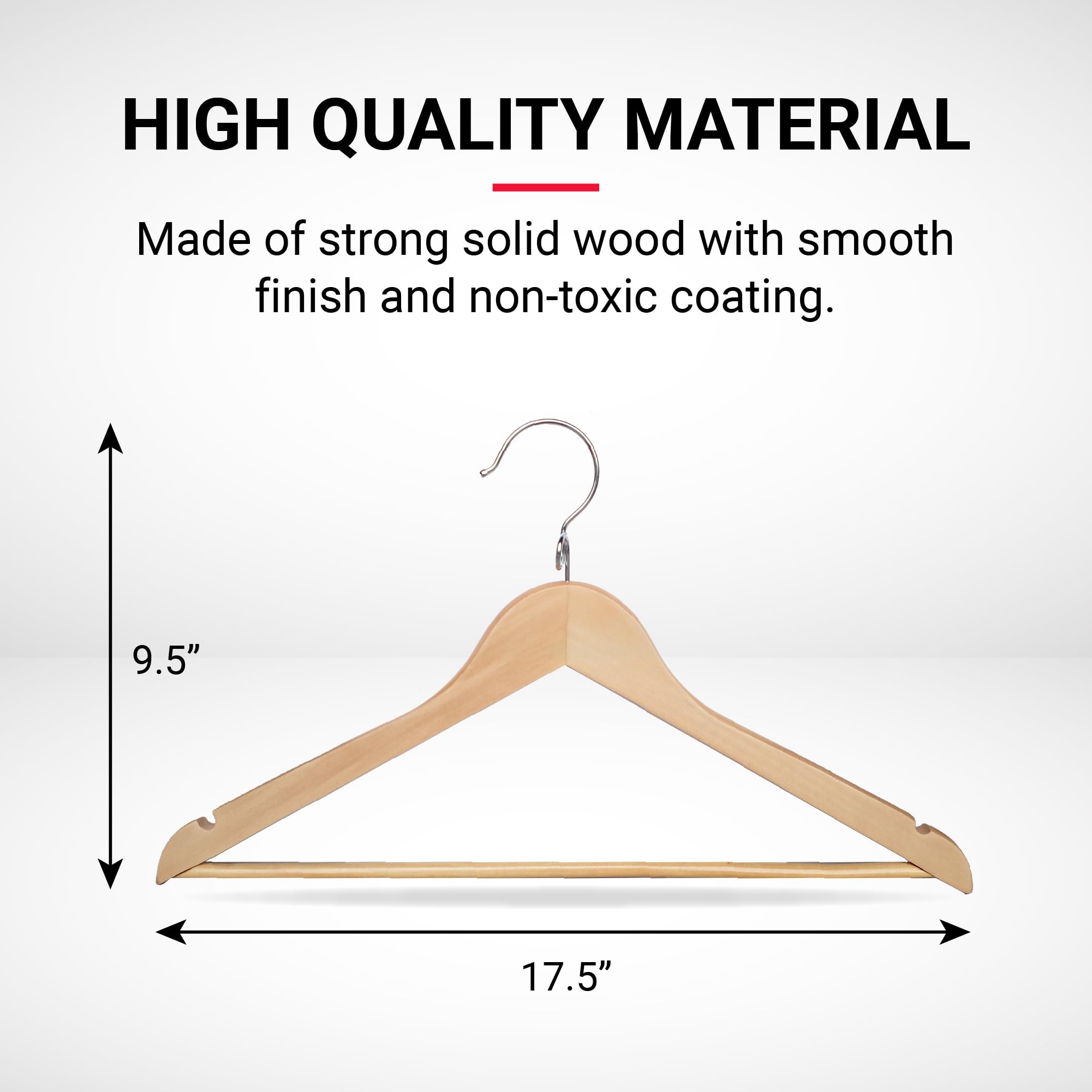 Proman Products - Kascade Hangers, Space Saving Hangers, Customize Your Closet Organization (Natural Color, 50-Pack)