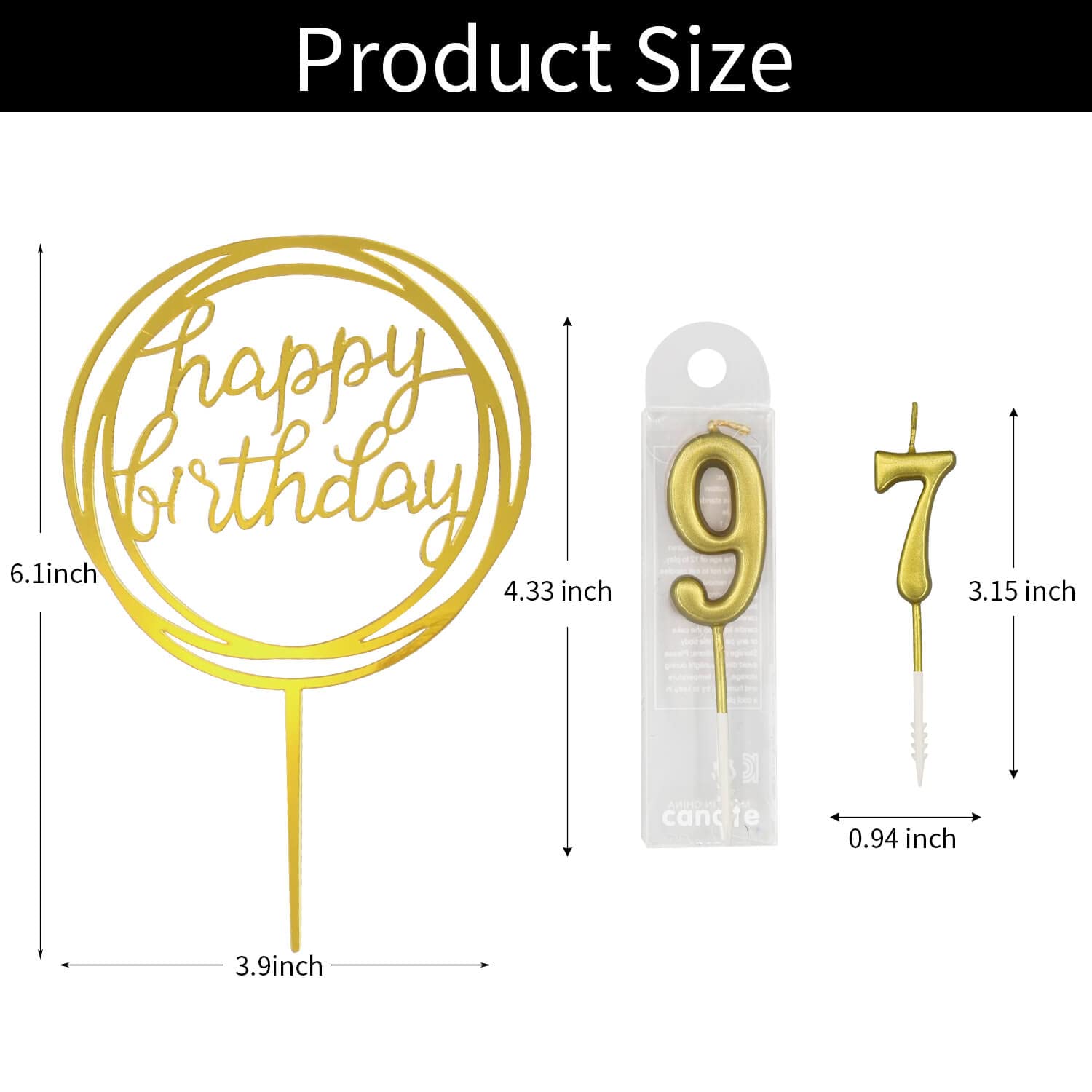 IBLESSU 10-Pieces Number Birthday Candles - Birthday Candles, Number 0-9 Glitter Cake Topper Decoration for Birthday, Birthday Candles for Cake, Cake Candles for Wedding Party, Gold Candles