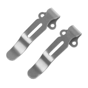 2Pcs Deep Carry Pocket Clips, Stone Wash Titanium Pocket Clip for Benchmade 535 (2Packs, Stone Wash)