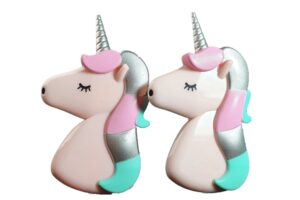 pink unicorn style beach towel clips jumbo size for beach chair, cruise beach patio, pool accessories for chairs, household clip, baby stroller. by c&h solutions