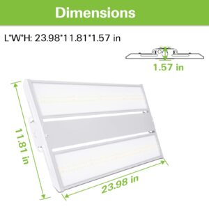 Hykolity 2FT LED Linear High Bay Shop Light, 150W LED Shop Light, 19500lm 130LM/W, 100-277V, 0-10V Dim, 5000K Daylight Linear Hanging Light for Warehouse Workshops, UL, 2 Pack