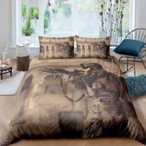 bedding sets twin size military american marine duvet cover sets soft comforter cover with 1 duvet cover and 2 pillow shams, gifts for girls boys teen (without comforter)