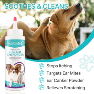 ZIXAOK Dog Ear Cleaner 30g - Removal Ear Powder for Pets,Dog Ear Infection Treatment,Supports Infection Prone Ears, Ear Odor in Pets