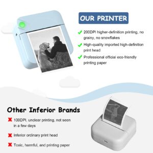 Pocket Mini Printer - BAISHUN Portable Wireless Bluetooth Thermal Photo for iOS Android Mobile Phone, Inkless Printing Gift Study Notes Label Receipt, 6 Rolls Paper,