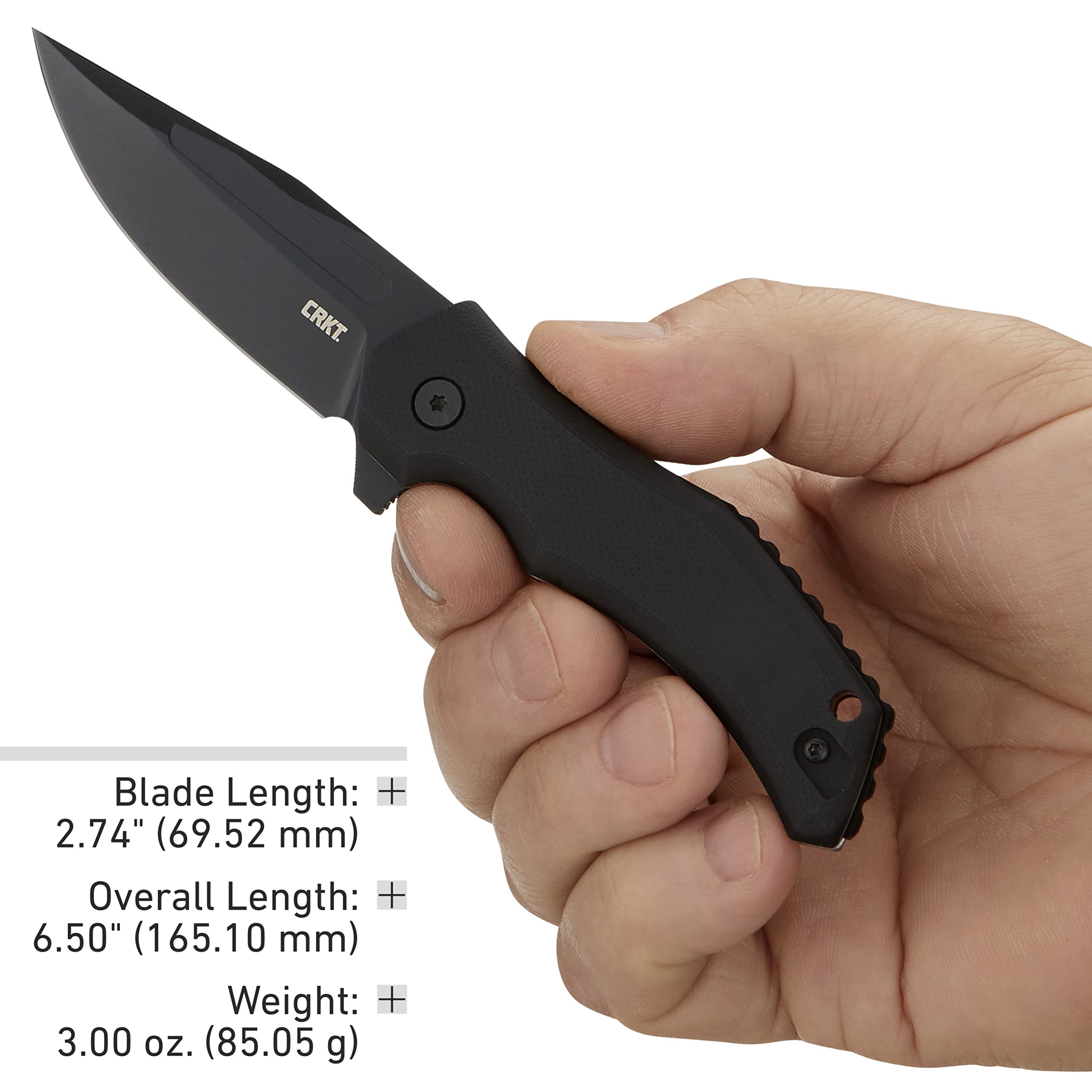 CRKT Fawkes EDC Folding Pocket Knife: Assisted Open Everyday Carry, D2 Blade, Liner Lock, G10 Handle with Reversible Pocket Clip 2372K