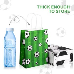 Outus 16 Pcs Soccer Goodie Bags Gift Bags Soccer Candy Bags Treat Bags Paper Soccer Party Favor Bags for Birthday Party Supplies