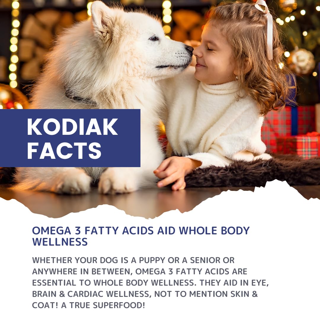 Kodiak Naturals 18oz Wild Alaskan Salmon Oil Formula for Dogs & Cats, a Balanced Blend of Pure Fish Oils with EPA and DHA from Wild-Caught Fish. Support for Skin & Coat, Joints, and Immune Health.