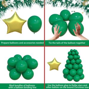 Sugoiti Christmas Balloons Garland Arch Kit Tree 200PCS Red Green Metallic Golden White Latex Balloon for X-Mas Festival Birthday Company Party Decorations