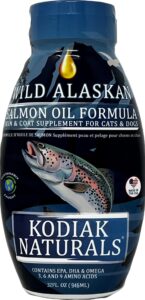 kodiak naturals, 32 oz wild alaskan salmon oil formula - balanced blend of pure fish oils, with epa and dha from wild-caught fish, support for skin & coat, immune & heart health, and joints