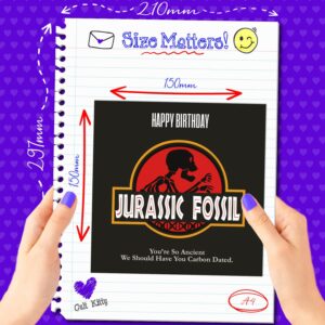 Cult Kitty - Jurassic Fossil - Jurassic Birthday Card - Funny Birthday Card for Him - Birthday Card for Her - Mum Birthday Card - Dad Birthday Card - Dinosaur Park Cards for Husband or Wife