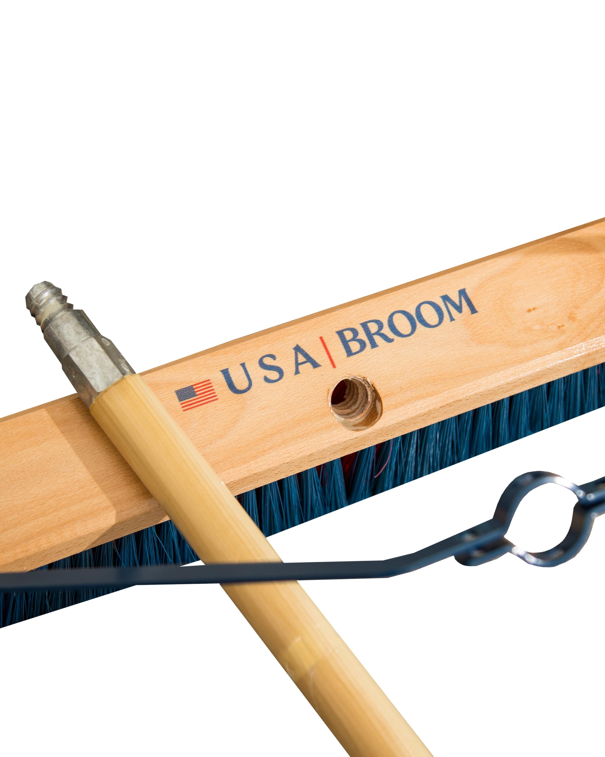 USA Broom 36 in Heavy Duty Push Broom Outdoor Sweep Ashpalt/Concrete Stiff Bristles, USA Steel Brackets, Stainless Steel Hardware, No Plastic 100 Percent Made in The USA