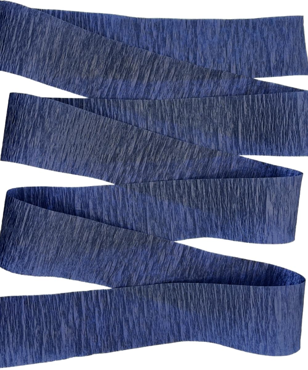 K-Kraft USA-Made Crepe Paper Streamers for Birthday, Party, Holiday, School, Wedding, Shower, or Graduation (1 Navy Midnight Blue + 1 Gold Metallic)