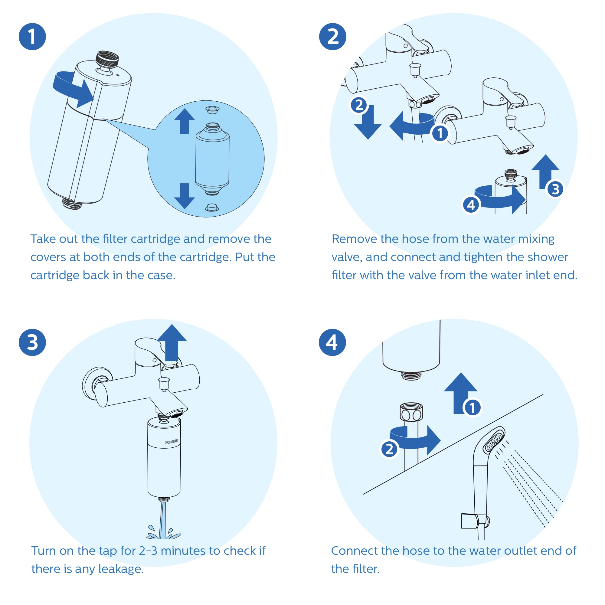 Philips Shower Filter cartridge, NSF certified KDF Material Double Mesh Filtration, Reducing Chlorine/Impurities/Rust Sediments (shower filter cartridge)