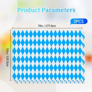 Boao 3 Pieces 51 x 71 Inch Oktoberfest Bavarian Flag Check Table Cover Plastic Rectangle Picnic Tablecloth for Octoberfest Outdoor Party Decor Christmas Party Favors