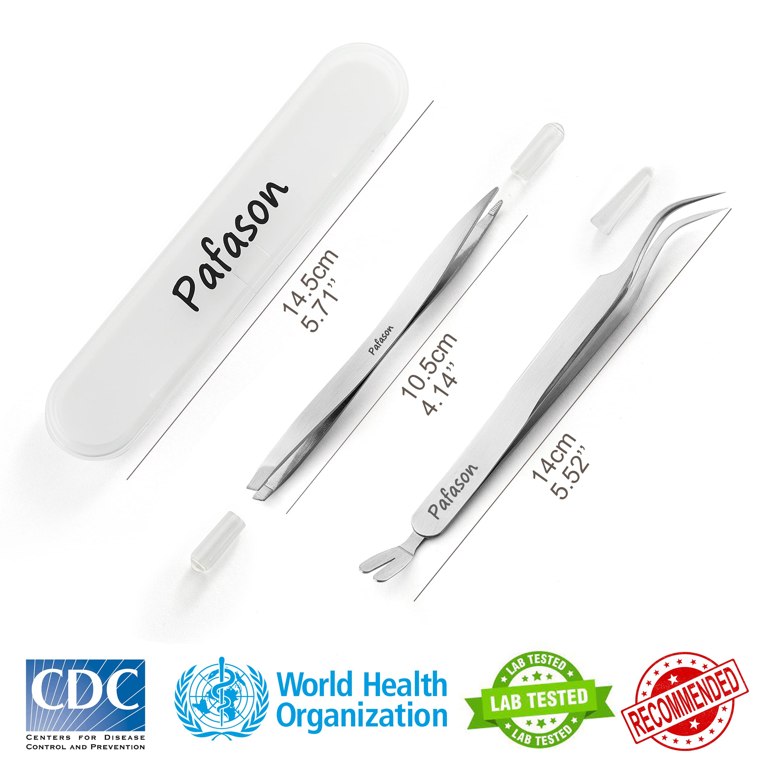 Pafason Stainless Steel Premium Dual-Headed Tick Removal Twister Tweezer Set - Remover for Dogs, Cats and Humans with Storage Case