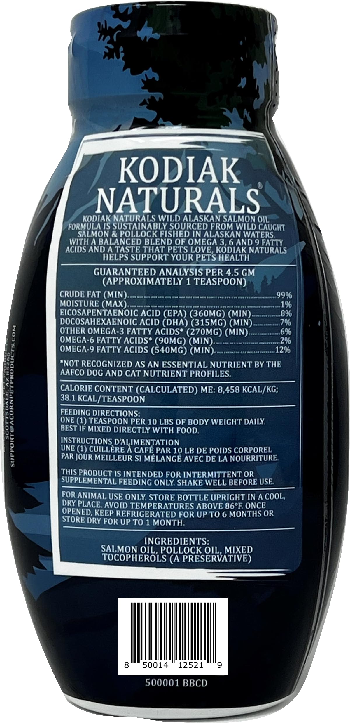 Kodiak Naturals, 32 oz Wild Alaskan Salmon Oil Formula - Balanced Blend of Pure Fish Oils, with EPA and DHA from Wild-Caught Fish, Support for Skin & Coat, Immune & Heart Health, and Joints